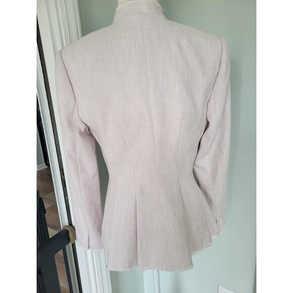 Tailored by Rebecca Taylor Slub suiting Tweed Jacket Blazer Pale Pink 6 - Picture 4 of 14